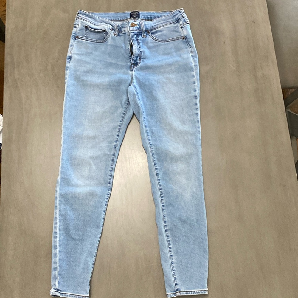 8” mid-rise skinny jeans